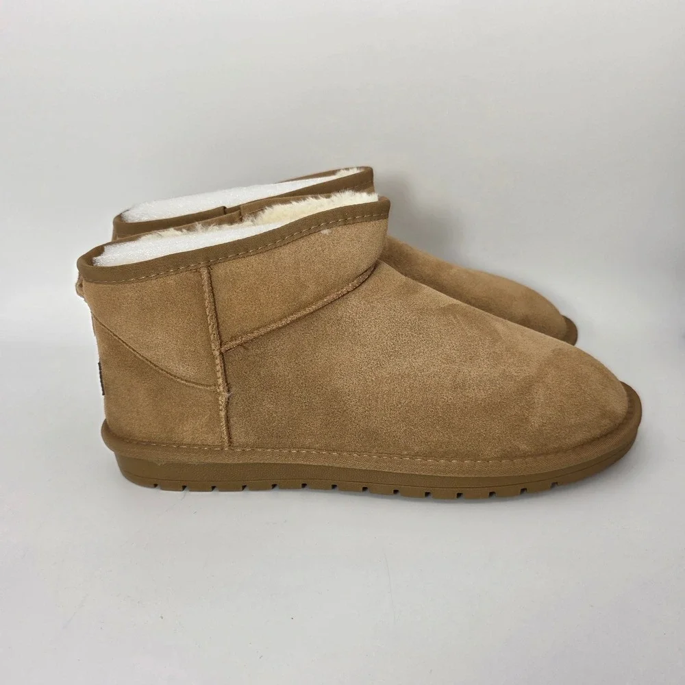 Evellyhootd Snow Boots Men Size 43 Chestnut New Suede Faux Fur Ankle Boot 5899